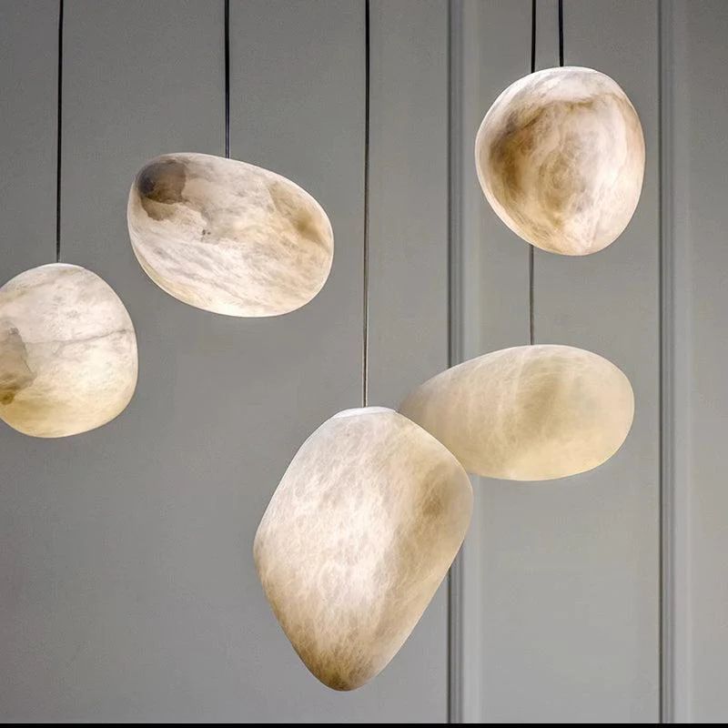 Alabaster Natural Stone Pendant rbrights 11.8" D