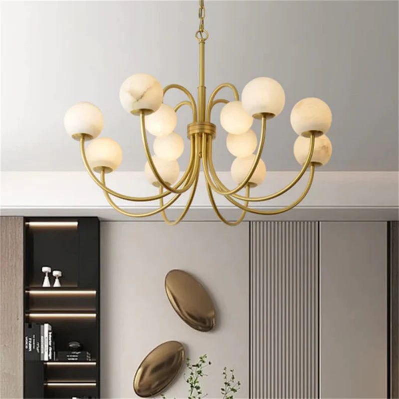 Alabaster Radial Chandelier  rbrights   