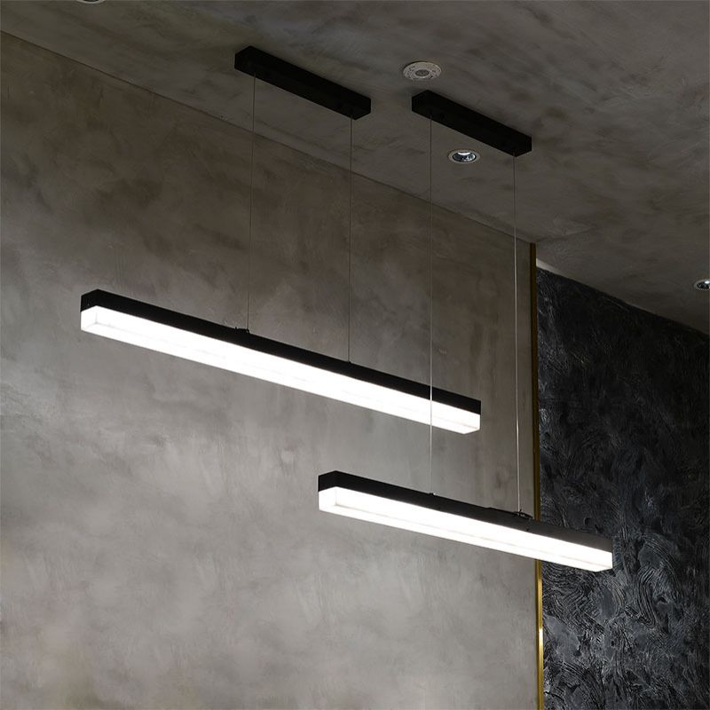 Alabaster Simple Linear Kitchen Island Chandelier 吊灯 rbrights 47.24"L*2.36"W*2.36"H Brass 