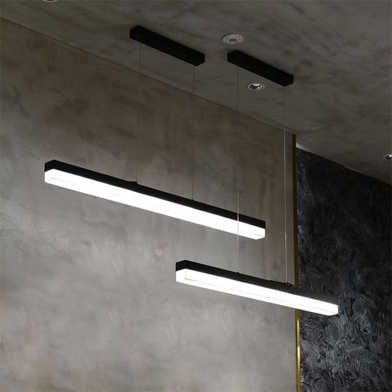 Alabaster Simple Linear Kitchen Island Chandelier 吊灯 rbrights 47.24"L*2.36"W*2.36"H Brass