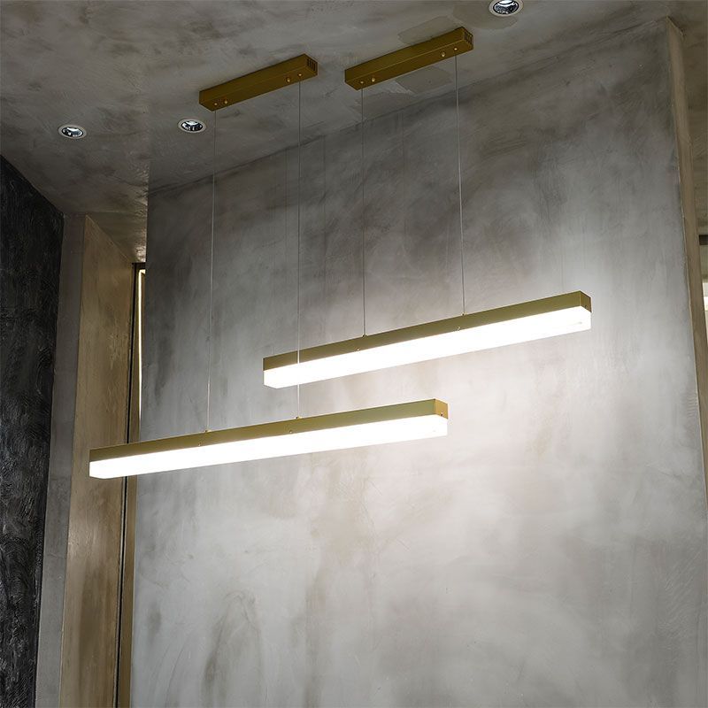 Alabaster Simple Linear Kitchen Island Chandelier 吊灯 rbrights 47.24"L*2.36"W*2.36"H Black