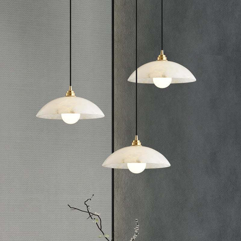 Alabaster Umbrella Pendant rbrights 15.7" D