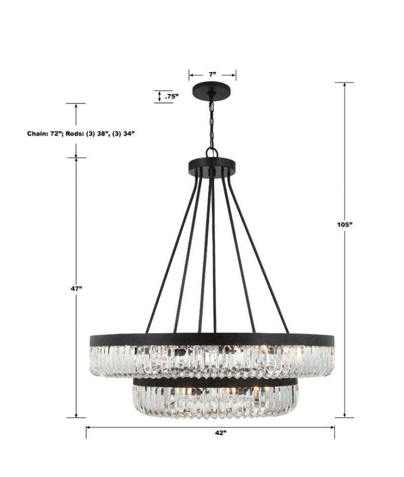 Alice 2-Tier 26 Light Chandelier 42"