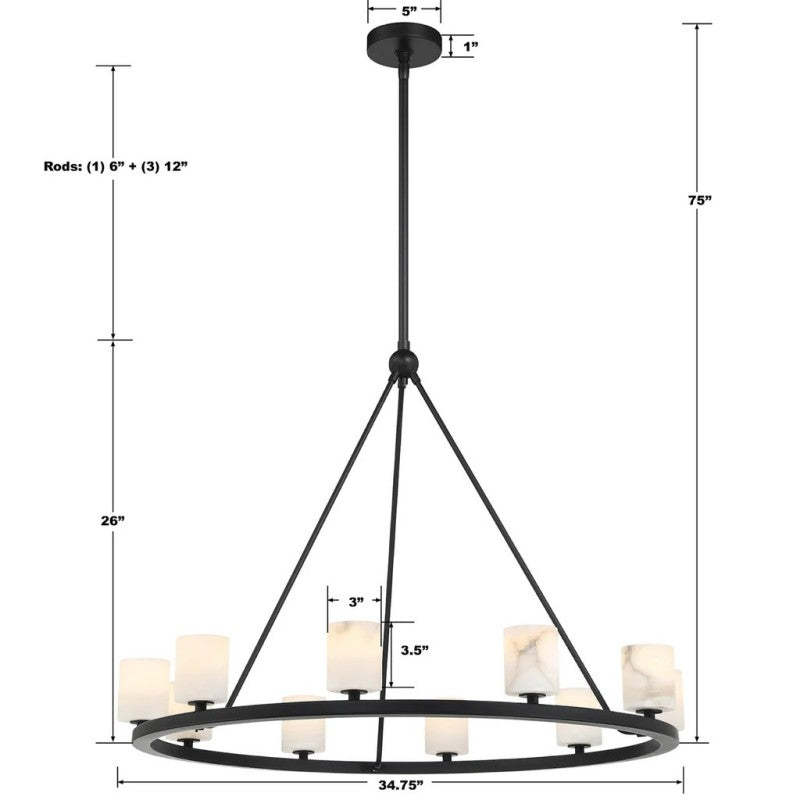 Agron 12 Light Alabaster Chandelier