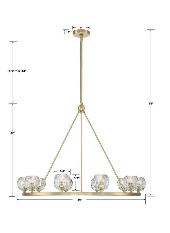 Agron 10 Light Crystal Chandelier