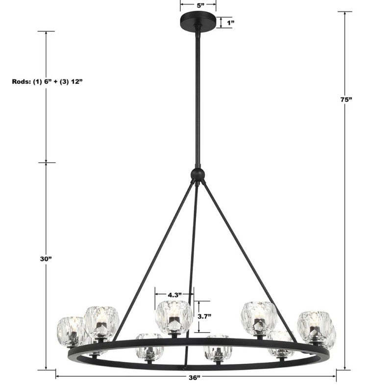 Agron 12 Light Crystal Chandelier