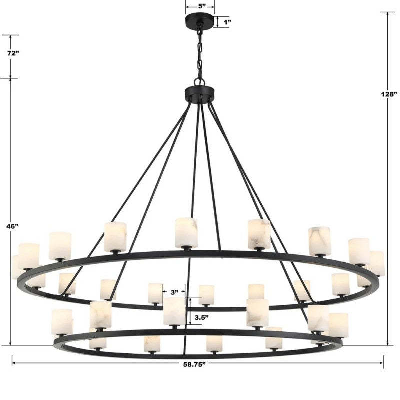 Agron 30 Light Alabaster Chandelier