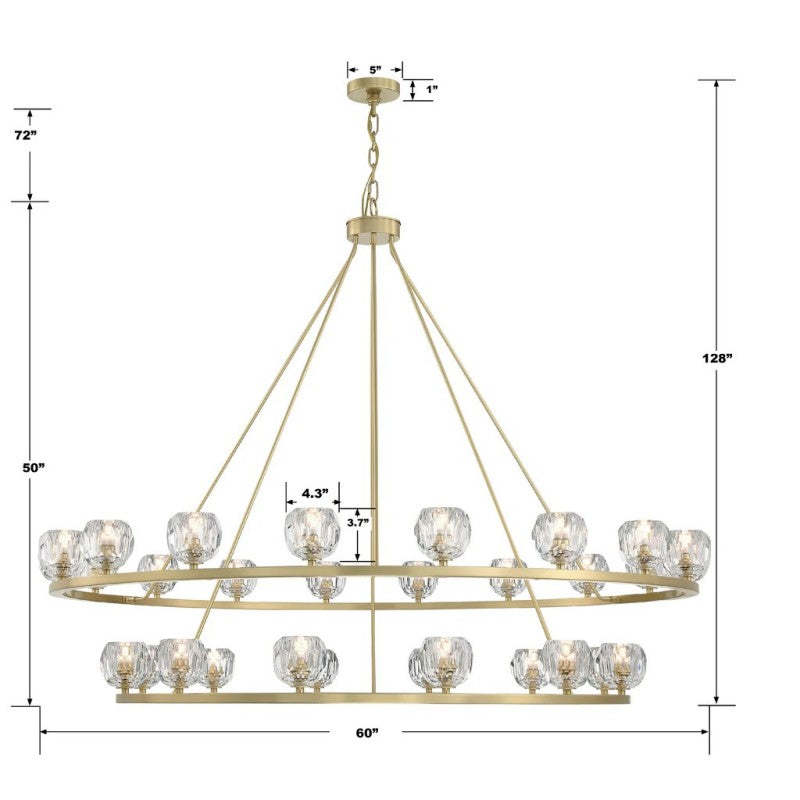 Agron 30 Light Crystal Chandelier