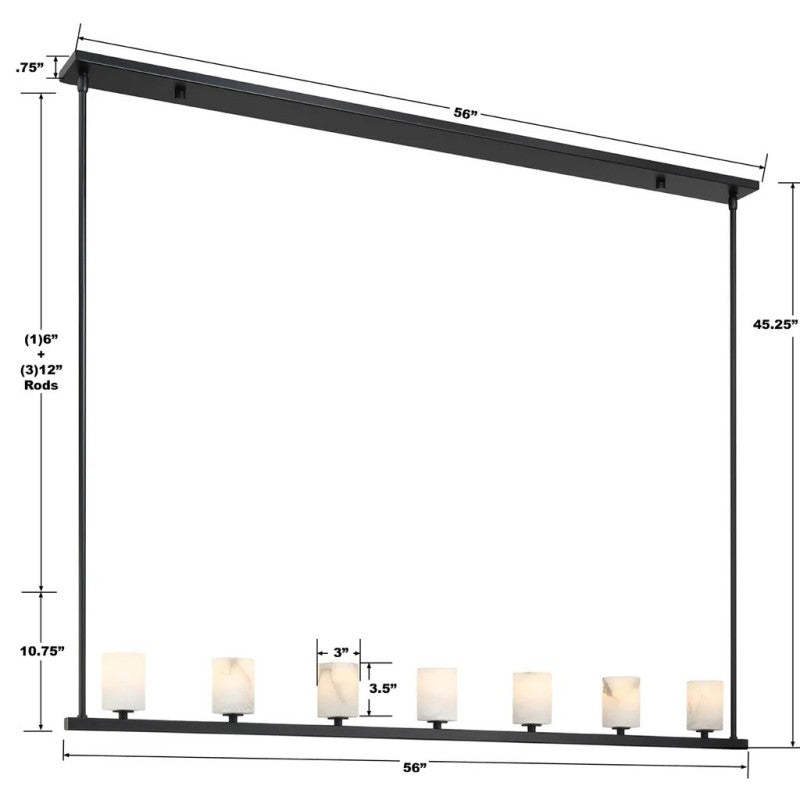 Agron 7 Light Alabaster Chandelier
