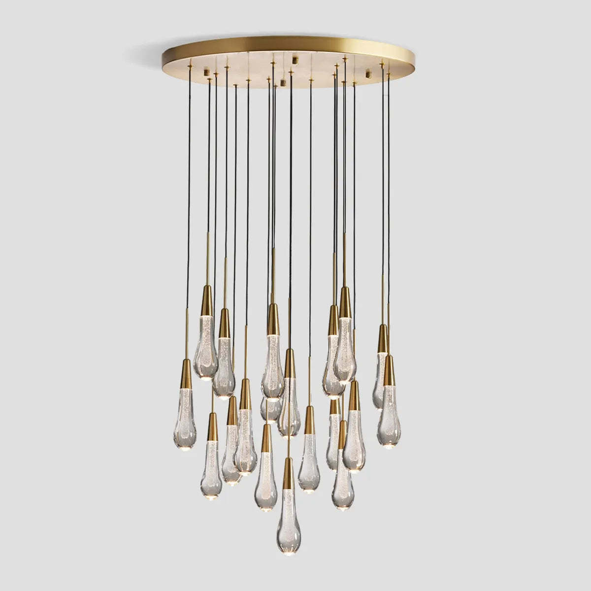Soltaire Modern Round Glass Chandelier 17'' 24'' 36'' 58'' Chandelier Kevin Studio Inc Brass 24''D