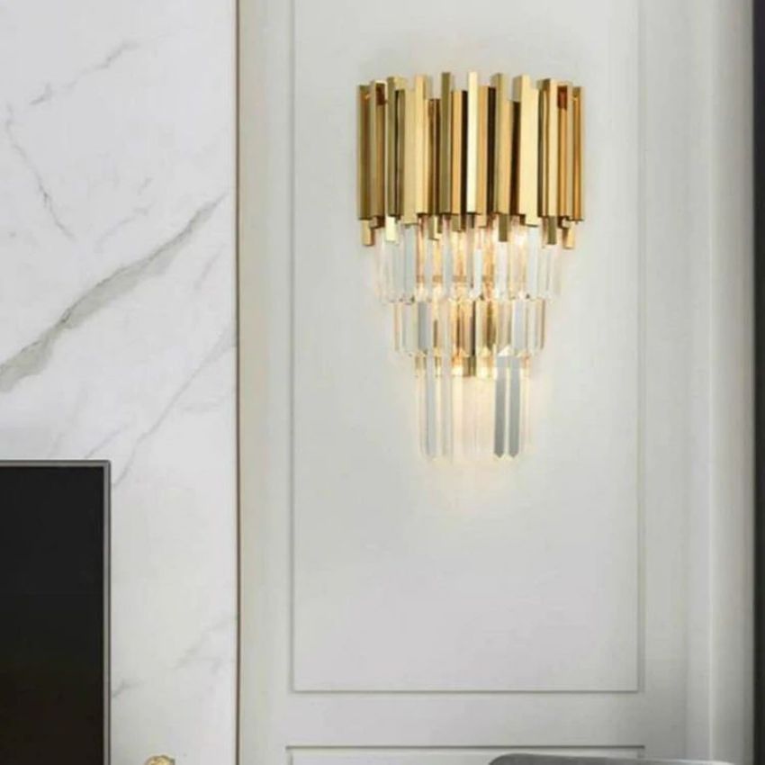 Bourbons Crystal Sconce chandeliers for dining room,chandeliers for stairways,chandeliers for foyer,chandeliers for bedrooms,chandeliers for kitchen,chandeliers for living room Rbrights