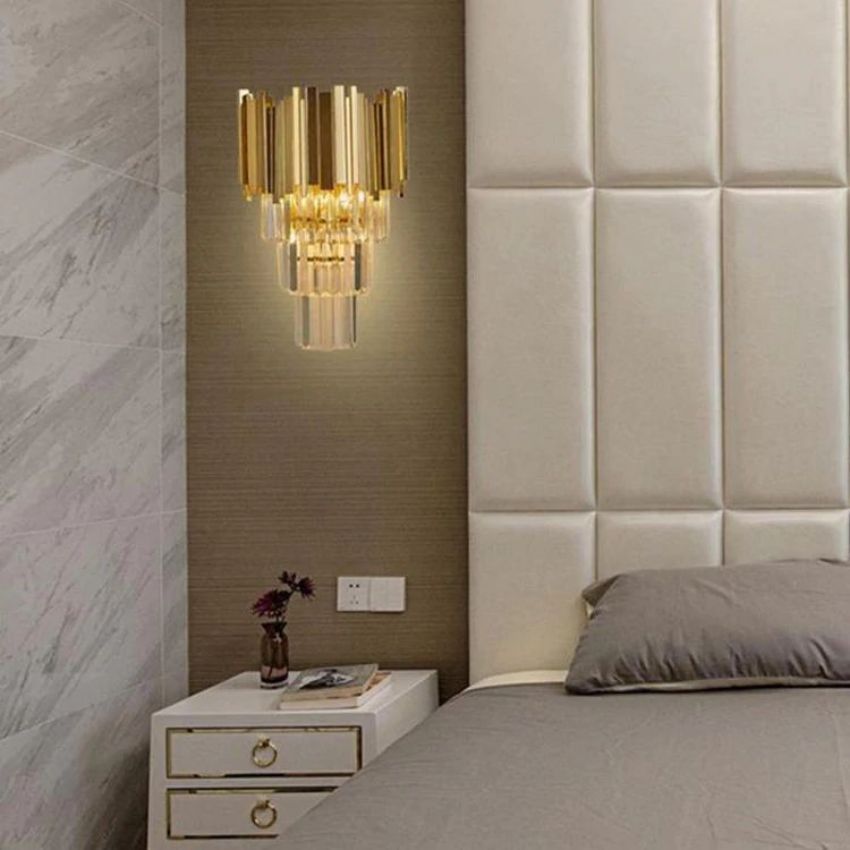 Bourbons Crystal Sconce chandeliers for dining room,chandeliers for stairways,chandeliers for foyer,chandeliers for bedrooms,chandeliers for kitchen,chandeliers for living room Rbrights