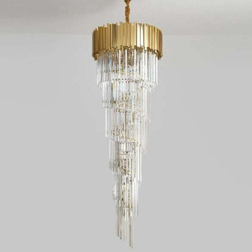 Bourbons Louis 2-Story Crystal Round Chandelier chandeliers for dining room,chandeliers for stairways,chandeliers for foyer,chandeliers for bedrooms,chandeliers for kitchen,chandeliers for living room Rbrights