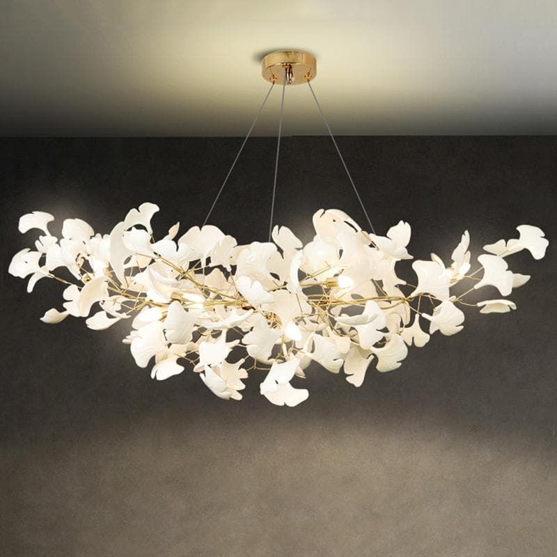 Ceramic Ginkgo Chandelier chandeliers for dining room,chandeliers for stairways,chandeliers for foyer,chandeliers for bedrooms,chandeliers for kitchen,chandeliers for living room Rbrights 39"