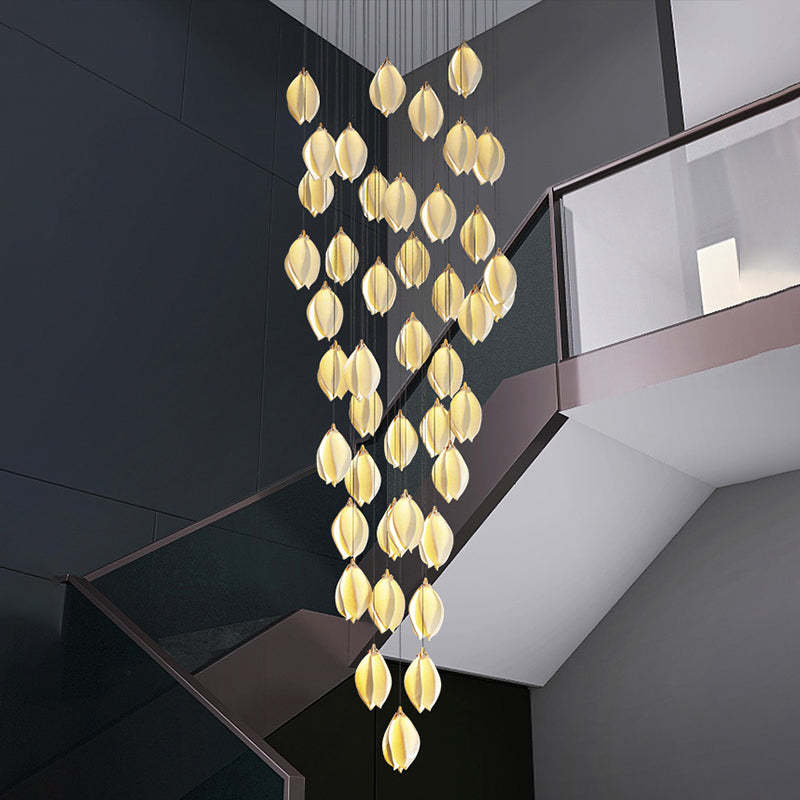 Ceramic Magnolia Flower Staircase Chandelier Light chandeliers for dining room,chandeliers for stairways,chandeliers for foyer,chandeliers for bedrooms,chandeliers for kitchen,chandeliers for living room Rbrights
