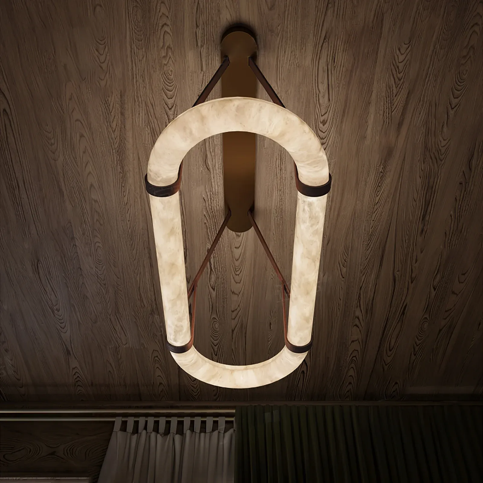 Lighting Side Circle Alabaster Chandelier