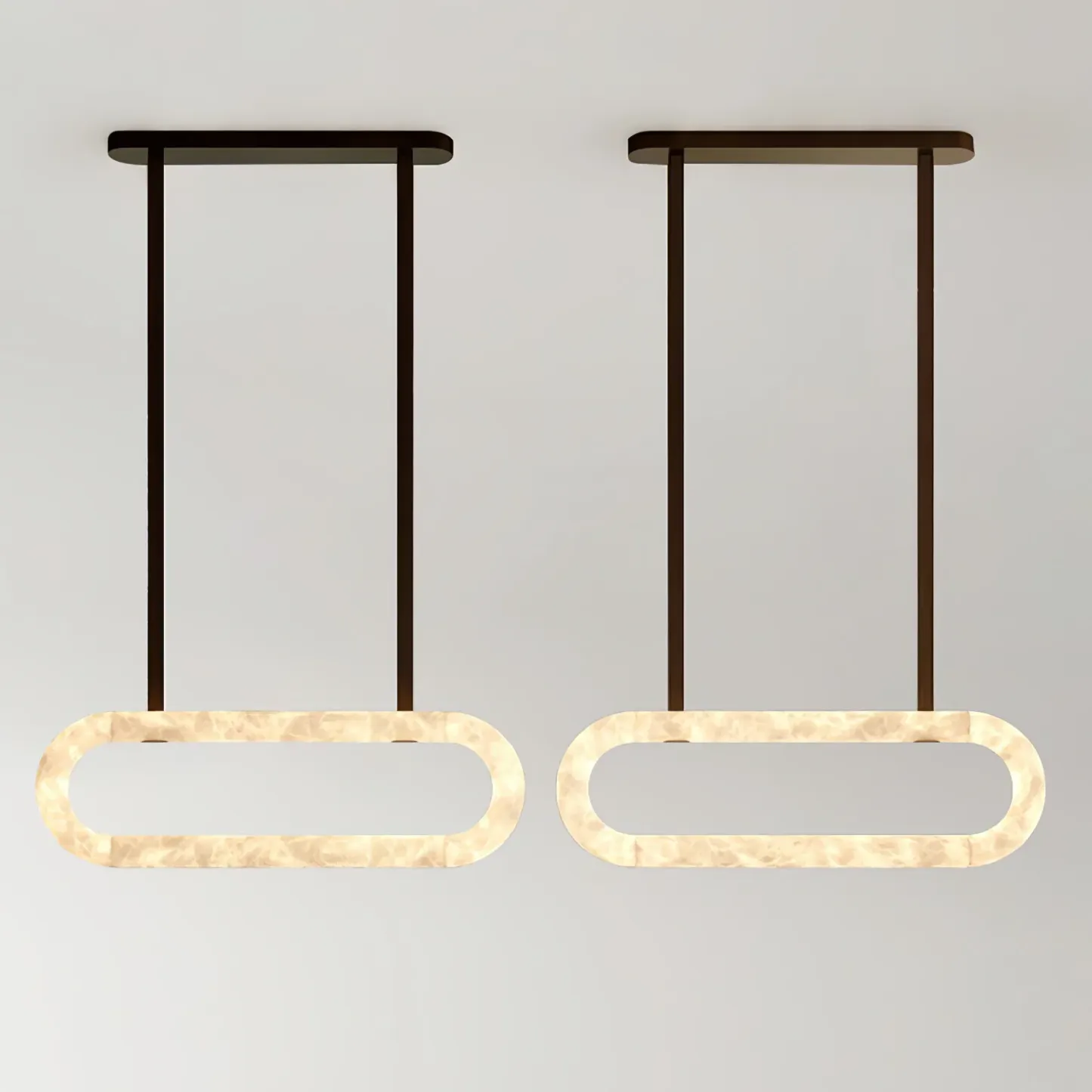 Lighting Side Circle Alabaster Chandelier