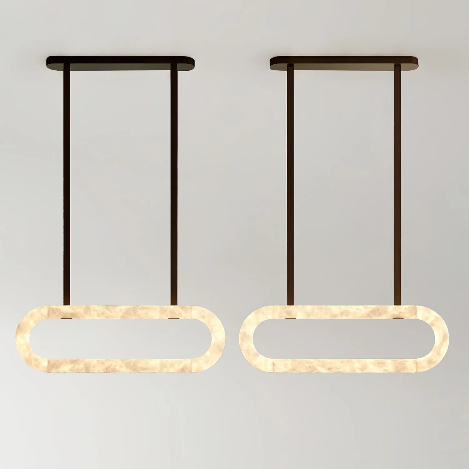 Lighting Side Circle Alabaster Chandelier
