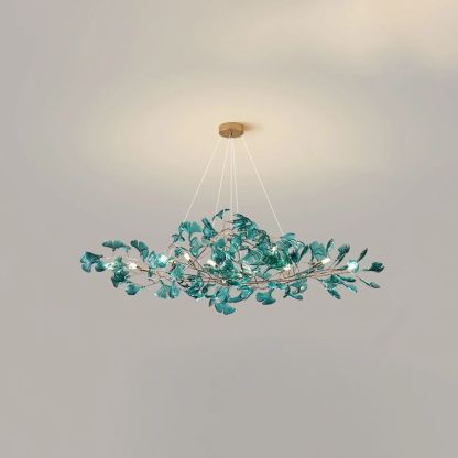 Colorful Glass Ginkgo Leaf Chandelier