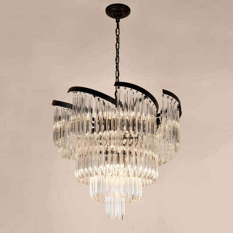 Twin Palms Round Crystal Chandelier