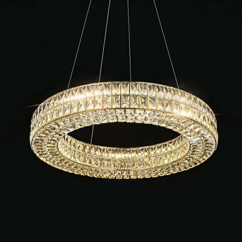 DecorativeCrystalRingPendantChandelierForLivingRoomLuxuryD23.6"*H4.7"