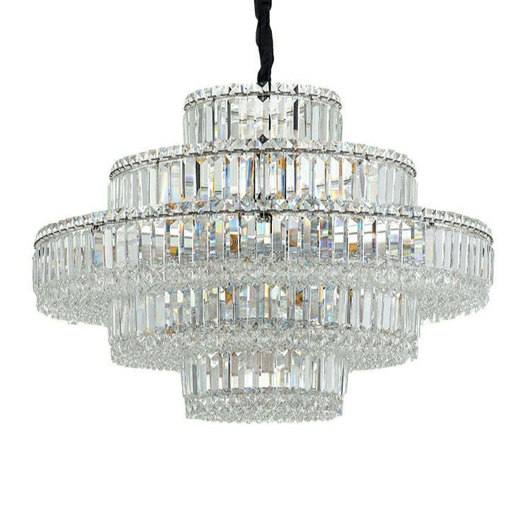 Decorative Living Room Ring Crystal Chandelier Chrome Ceiling Lighting Fixture For Bedroom
