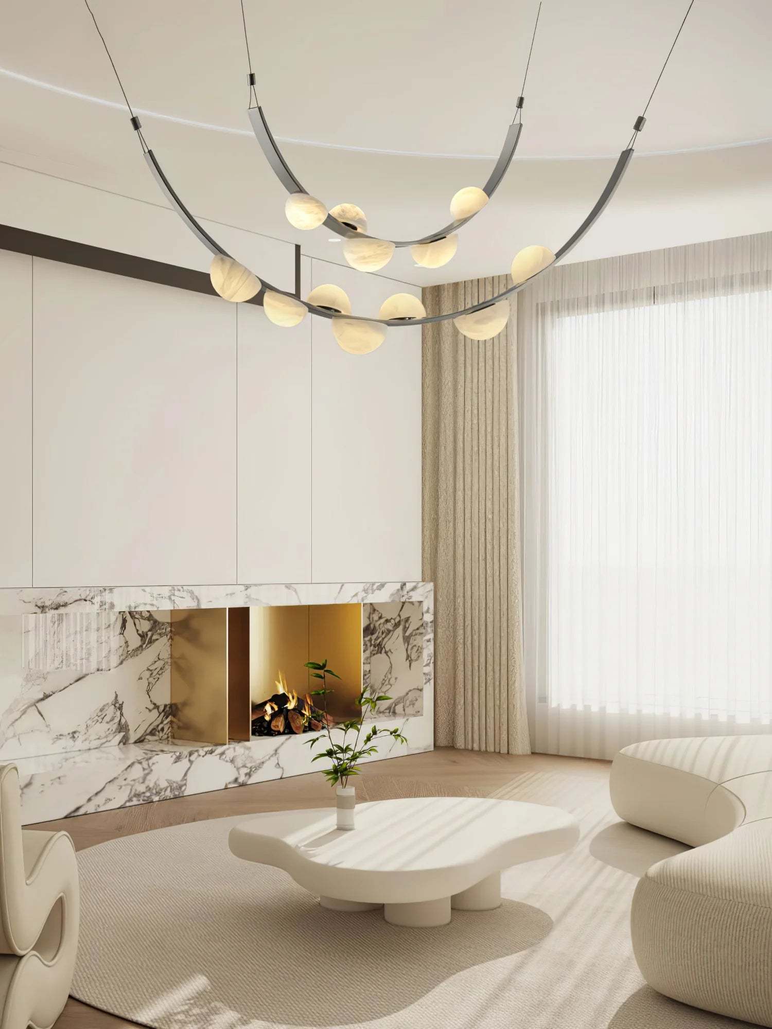 Alex Modern Dew Drops Alabaster Chandelier