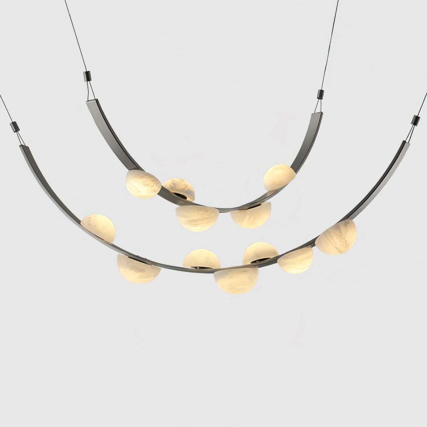 Alex Modern Dew Drops Alabaster Chandelierr For Living Room, Bedroom