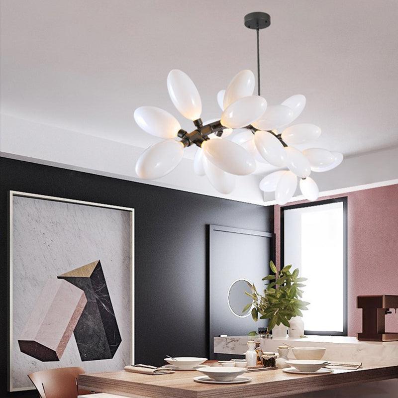 Esaer Artistic Linear Grape Chandelier chandeliers for dining room,chandeliers for stairways,chandeliers for foyer,chandeliers for bedrooms,chandeliers for kitchen,chandeliers for living room Rbrights 41.7" L X 20.9" W X 32.7" H Black