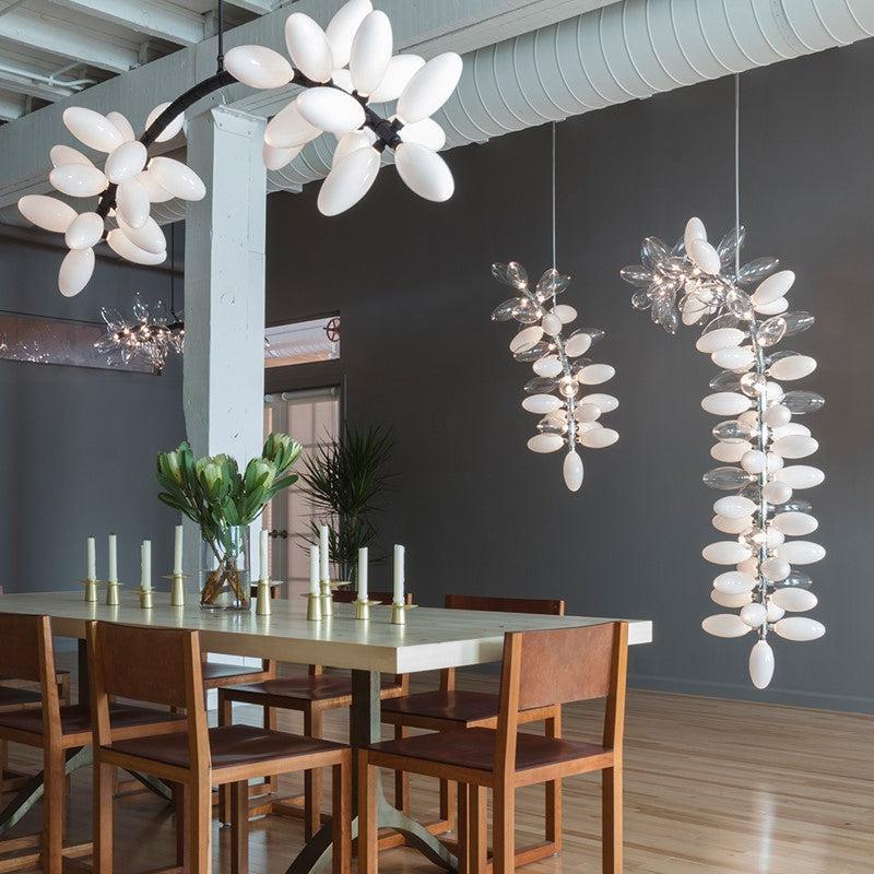 Esaer Artistic Linear Grape Chandelier chandeliers for dining room,chandeliers for stairways,chandeliers for foyer,chandeliers for bedrooms,chandeliers for kitchen,chandeliers for living room Rbrights 57.1" L X 31.5" W X 23.6" H Black