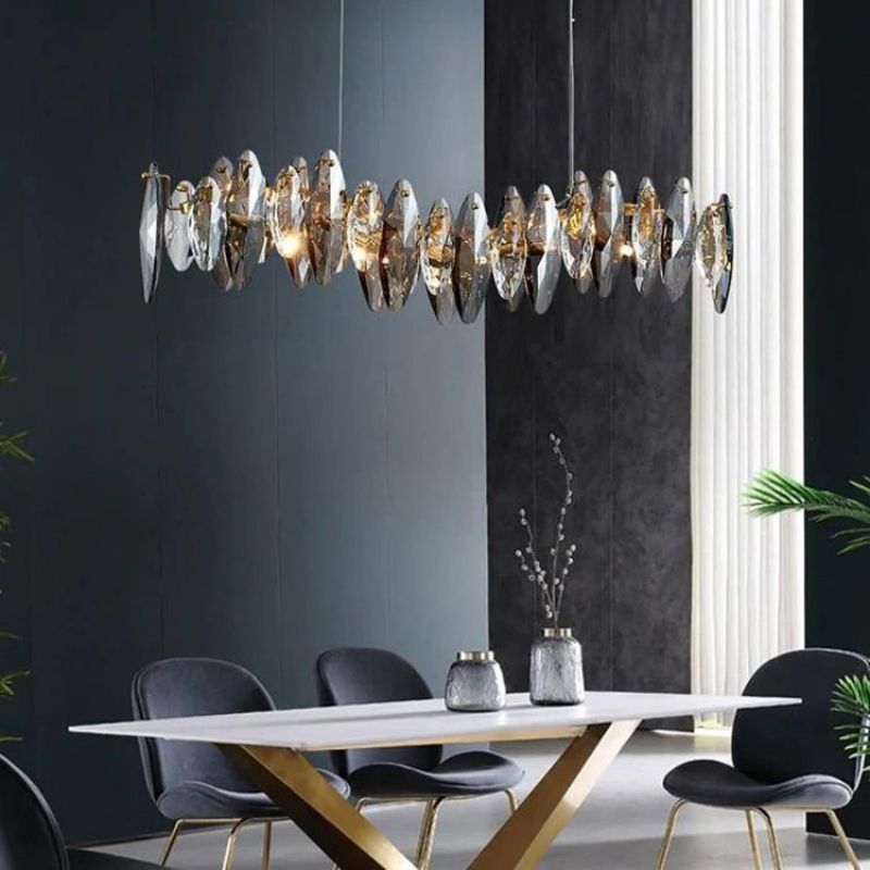 Frare Crystal Linear Chandelier L35" chandeliers for dining room,chandeliers for stairways,chandeliers for foyer,chandeliers for bedrooms,chandeliers for kitchen,chandeliers for living room Rbrights