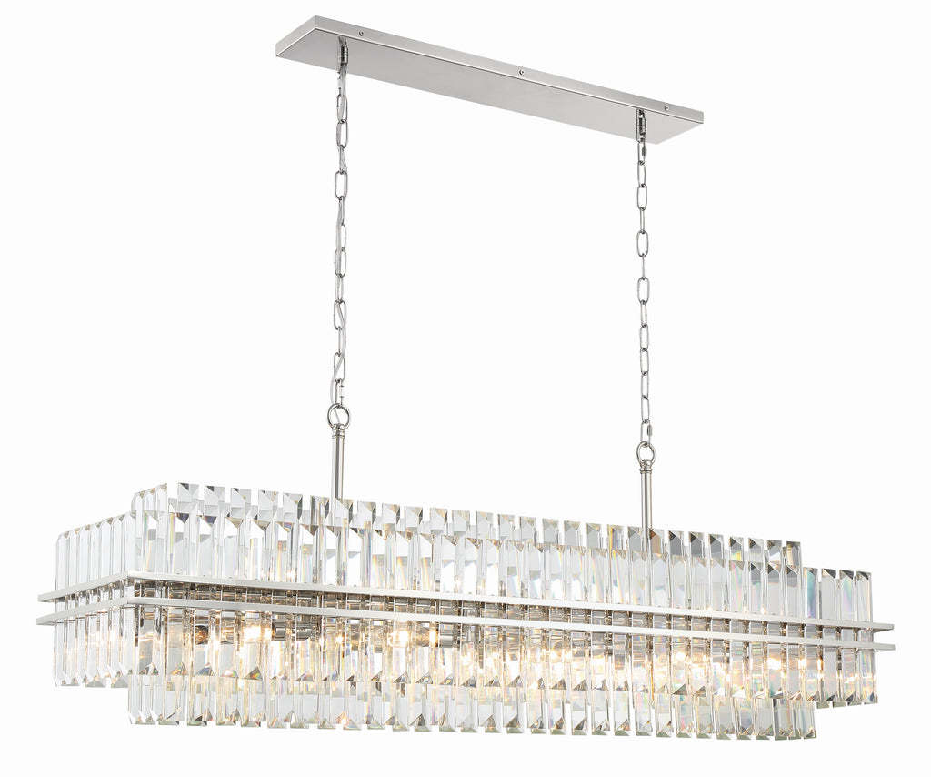 Hayer Rectangular Crystal 16 Light Chandelier
