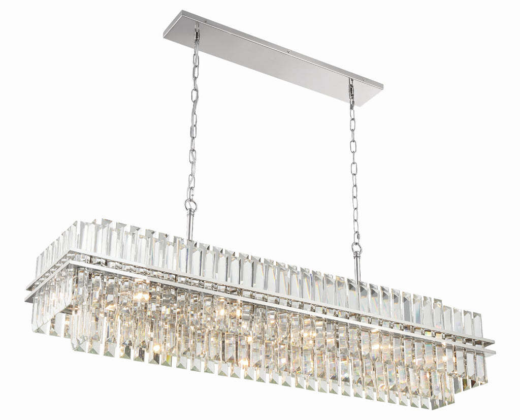 Hayer Rectangular Crystal 16 Light Chandelier