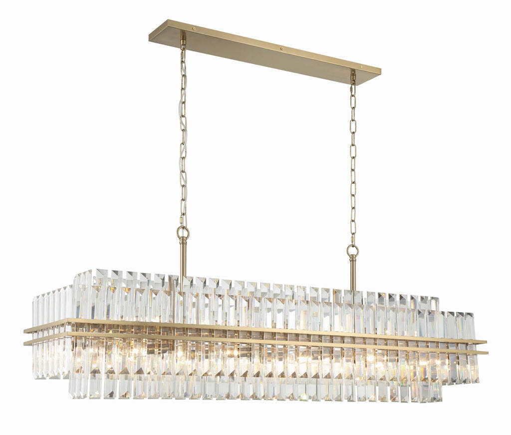 Hayer Rectangular Crystal 16 Light Chandelier