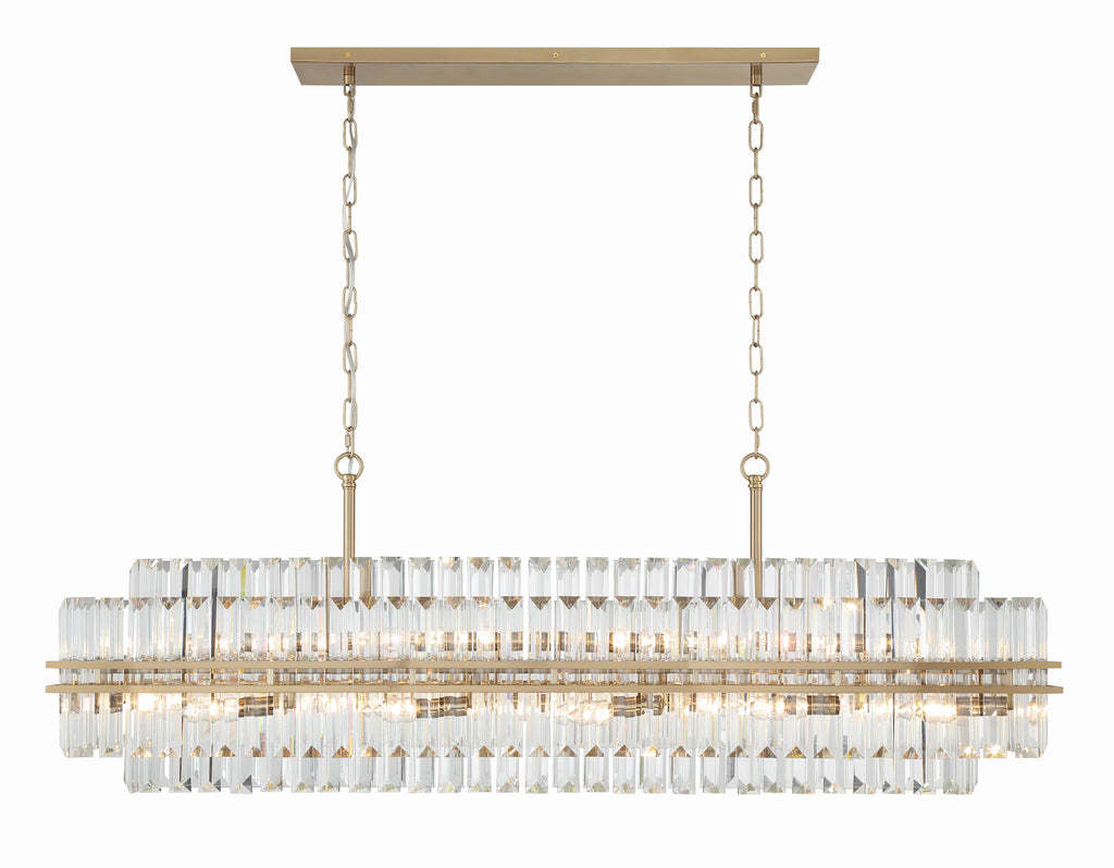 Hayer Rectangular Crystal 16 Light Chandelier