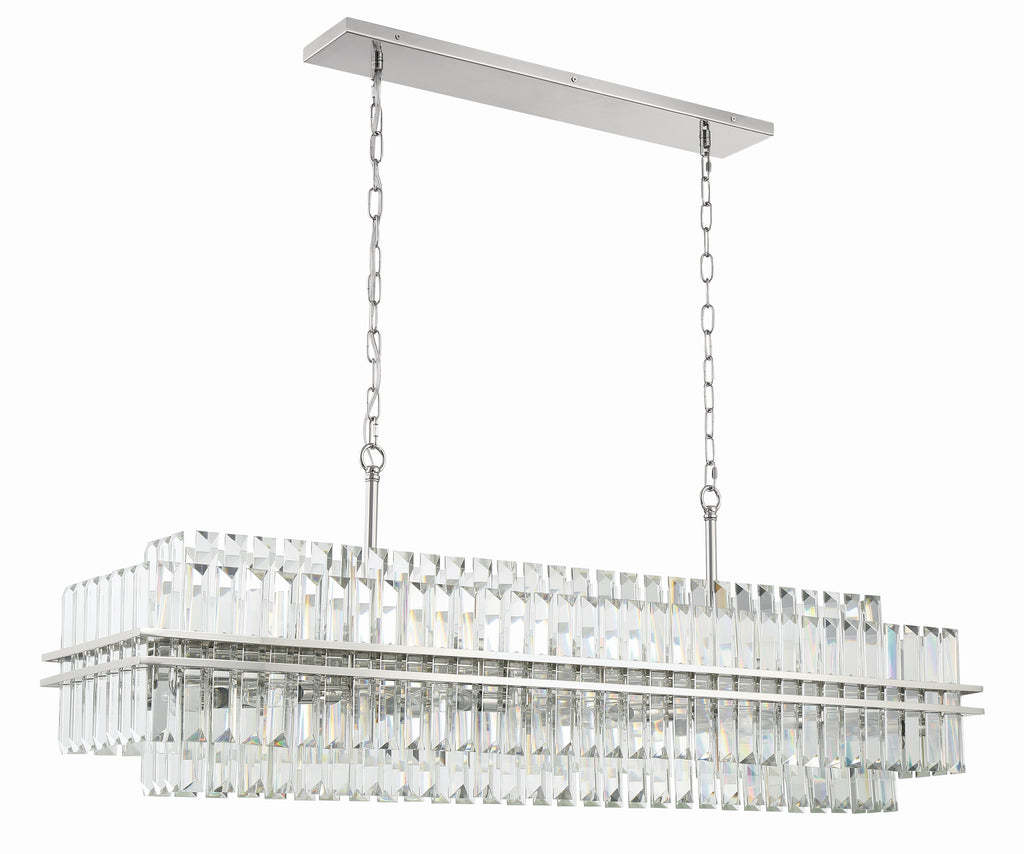 Hayer Rectangular Crystal 16 Light Chandelier