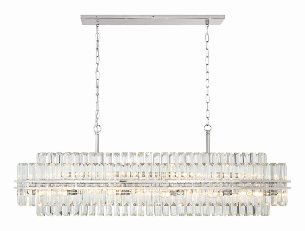 Hayer Rectangular Crystal 16 Light Chandelier