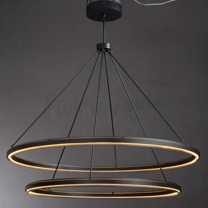 Alessia Retro American Vintage Iron Two-tier Round Chandelier