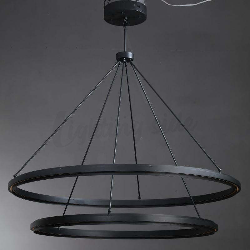 Alessia Retro American Vintage Iron Two-tier Round Chandelier