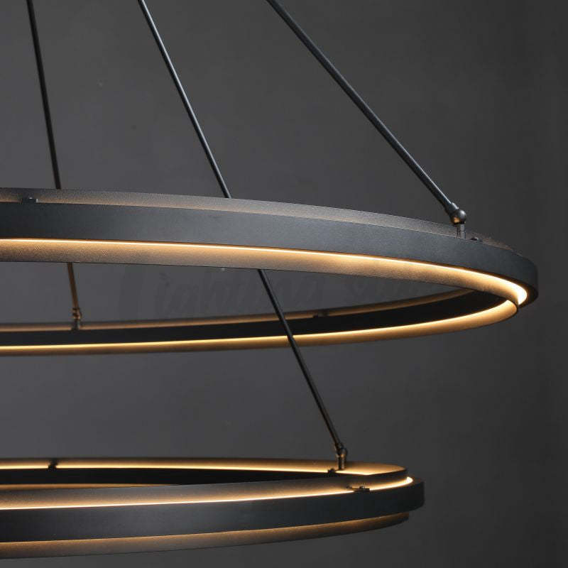 Alessia Retro American Vintage Iron Two-tier Round Chandelier
