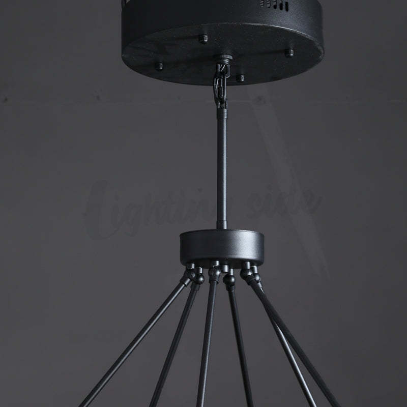 Alessia Retro American Vintage Iron Two-tier Round Chandelier
