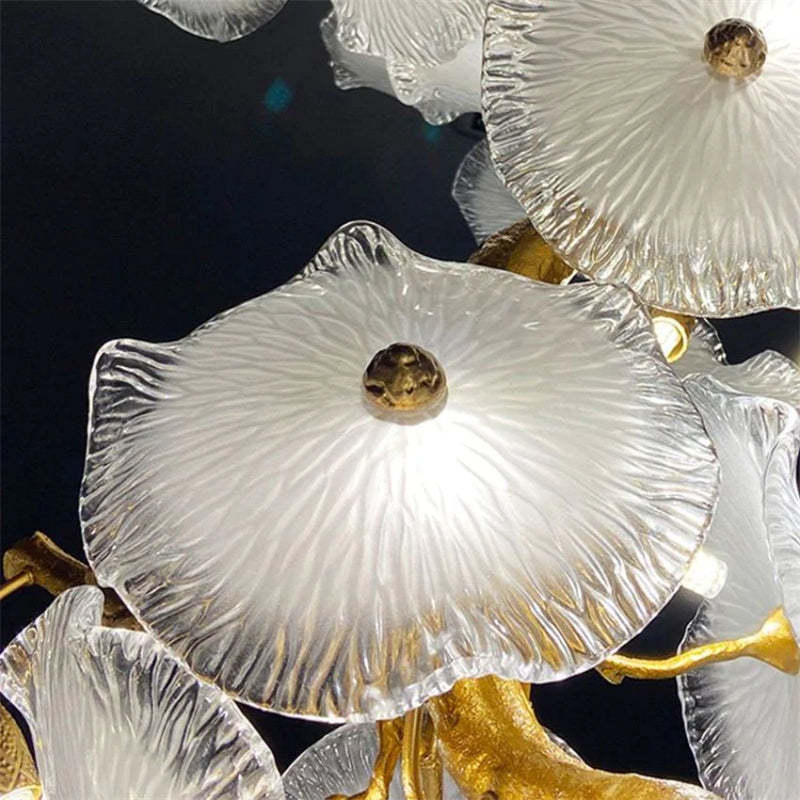 Kacey Modern Luxury Leaf glass flower Ceiling Chandelier chandeliers for dining room,chandeliers for stairways,chandeliers for foyer,chandeliers for bedrooms,chandeliers for kitchen,chandeliers for living room Rbrights