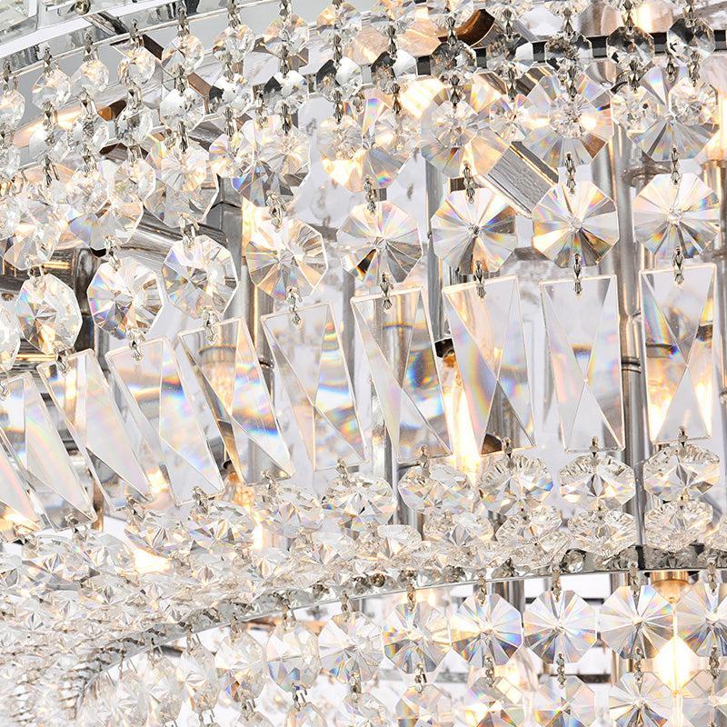 Kaler Elegant Luxury Chrome Ceiling Mounted Chandelier 36" D chandeliers for dining room,chandeliers for stairways,chandeliers for foyer,chandeliers for bedrooms,chandeliers for kitchen,chandeliers for living room Rbrights