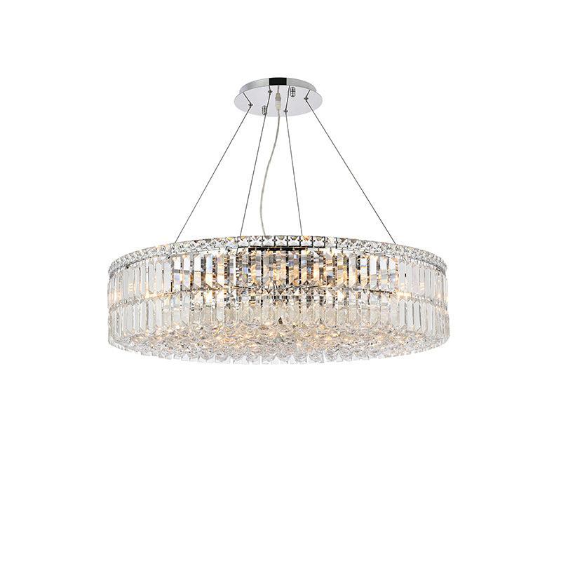 Kaler Elegant Luxury Chrome Round Chandelier 32" D chandeliers for dining room,chandeliers for stairways,chandeliers for foyer,chandeliers for bedrooms,chandeliers for kitchen,chandeliers for living room Rbrights