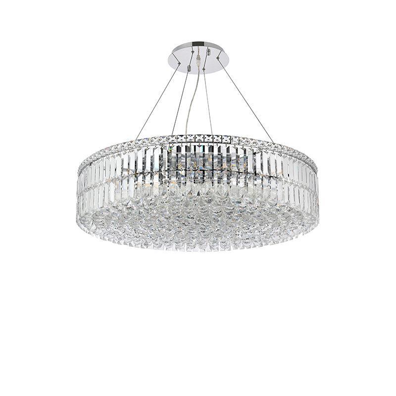 Kaler Elegant Luxury Chrome Round Chandelier 32" D chandeliers for dining room,chandeliers for stairways,chandeliers for foyer,chandeliers for bedrooms,chandeliers for kitchen,chandeliers for living room Rbrights