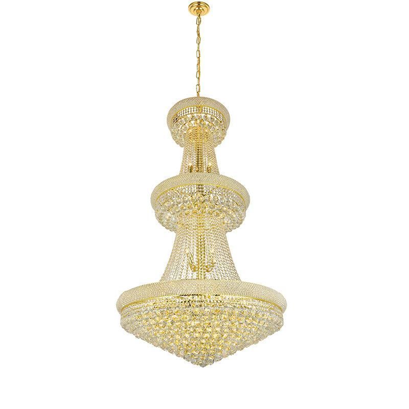 Kaler Elegant Luxury Living Room Three Tier Crystal Chandelier 30" D chandeliers for dining room,chandeliers for stairways,chandeliers for foyer,chandeliers for bedrooms,chandeliers for kitchen,chandeliers for living room Rbrights