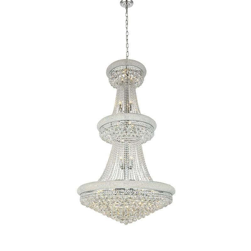 Kaler Elegant Luxury Living Room Three Tier Crystal Chandelier 30" D chandeliers for dining room,chandeliers for stairways,chandeliers for foyer,chandeliers for bedrooms,chandeliers for kitchen,chandeliers for living room Rbrights