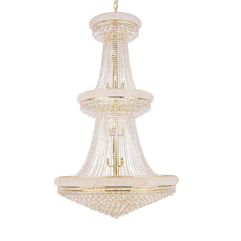 Kaler Elegant Luxury Living Room Three Tier Crystal Chandelier 42" D chandeliers for dining room,chandeliers for stairways,chandeliers for foyer,chandeliers for bedrooms,chandeliers for kitchen,chandeliers for living room Rbrights