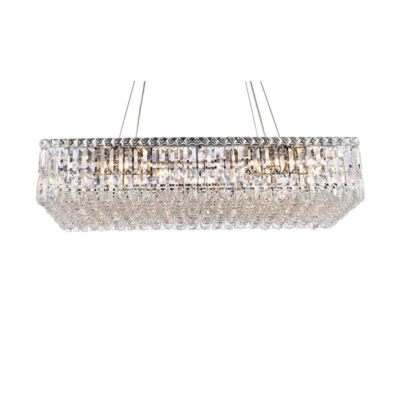 Kaler Elegant Luxury Rectangular Crystal Chandelier Light 36" L For Dining Table chandeliers for dining room,chandeliers for stairways,chandeliers for foyer,chandeliers for bedrooms,chandeliers for kitchen,chandeliers for living room Rbrights