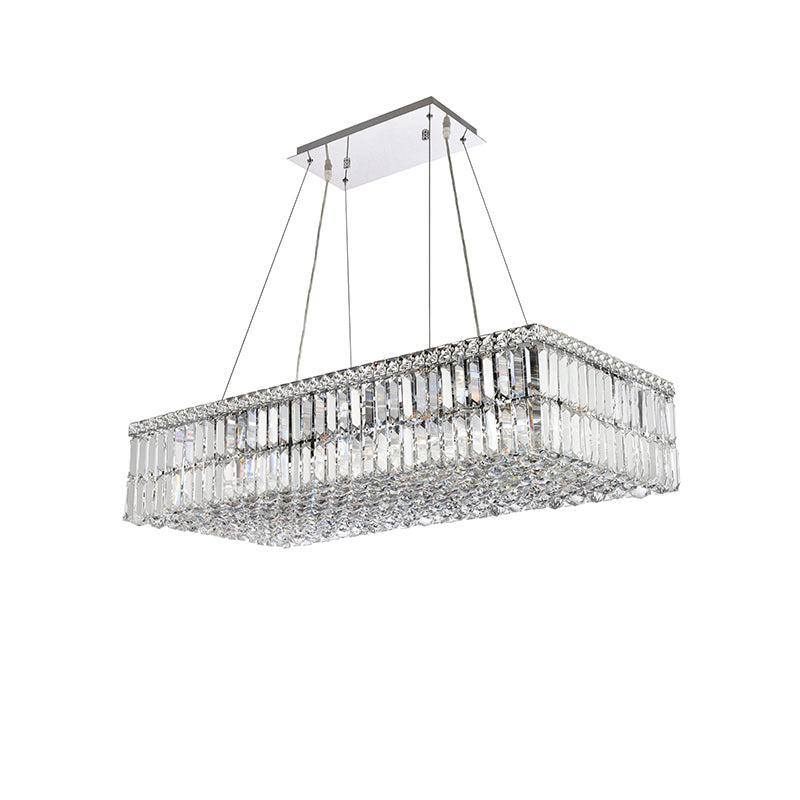 Kaler Elegant Luxury Rectangular Crystal Chandelier Light 36" L For Dining Table chandeliers for dining room,chandeliers for stairways,chandeliers for foyer,chandeliers for bedrooms,chandeliers for kitchen,chandeliers for living room Rbrights
